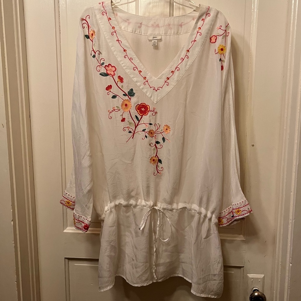 J. Jill Embroidered Sheer Cover-Up Women’s Size 2X